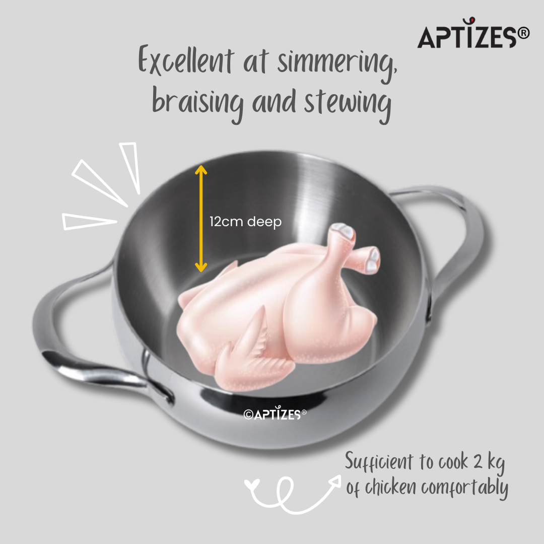 APTIZES Apple-Shaped Pot Steamer with Lid 2 Tier Steamer Insert PFOA-Free Cookware