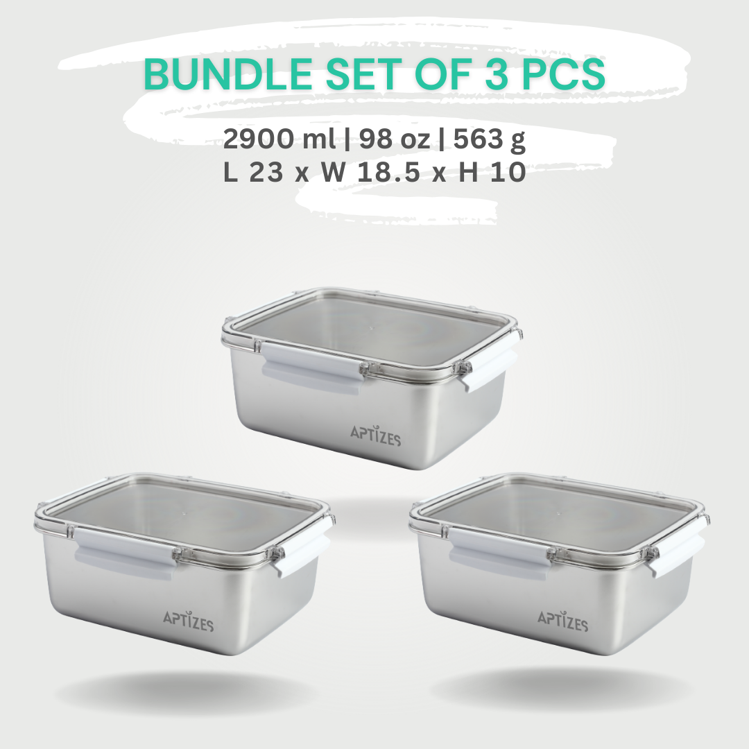 APTIZES 5X Corrosion Resistant Anti-Rust 316L (18/10) Stainless Steel Airtight Food Container