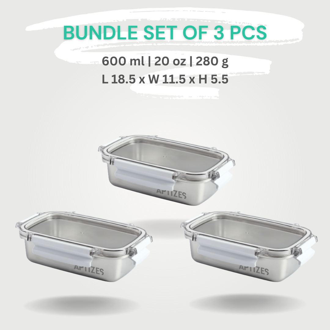 APTIZES 5X Corrosion Resistant Anti-Rust 316L (18/10) Stainless Steel Airtight Food Container