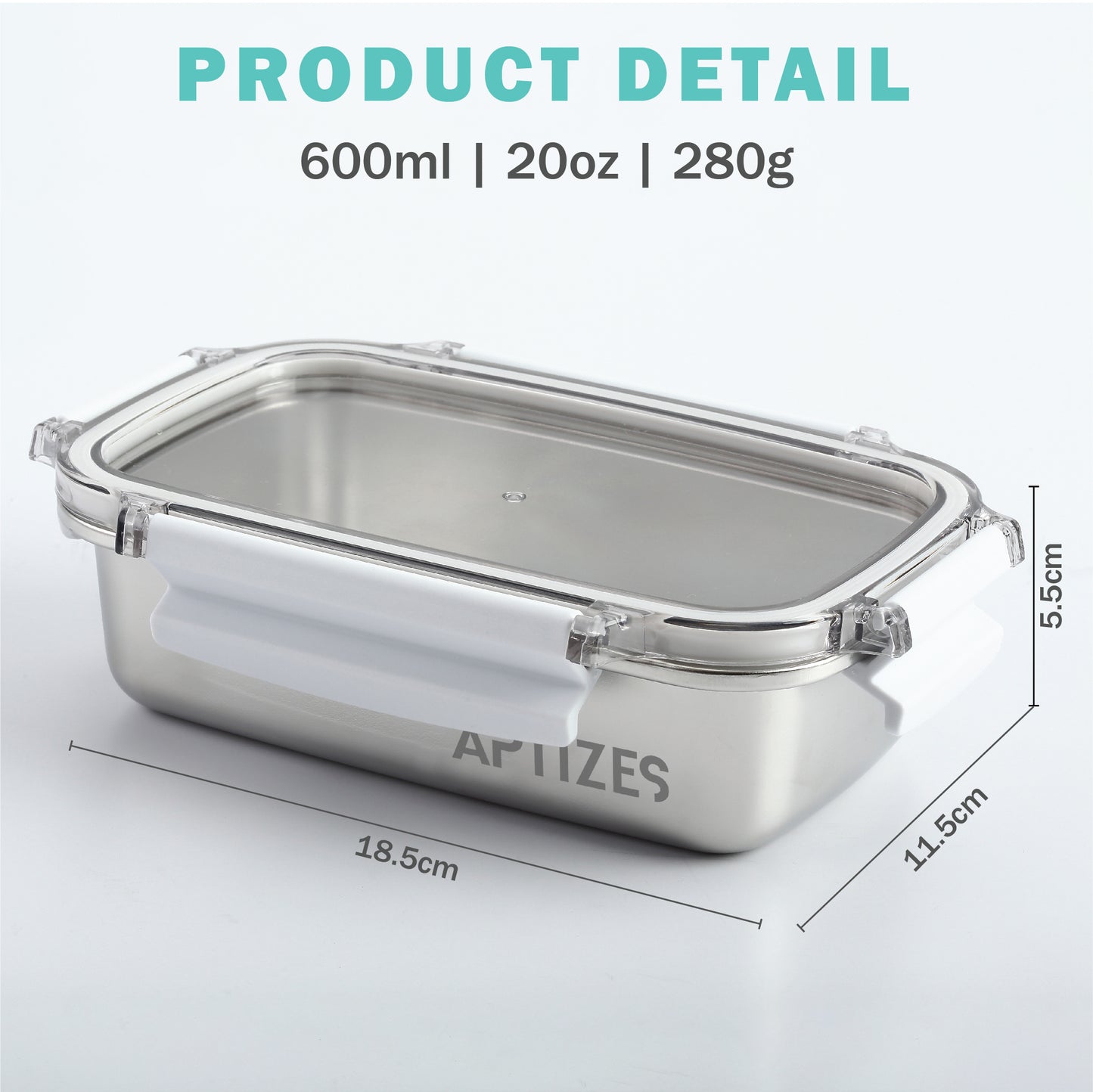 APTIZES 5X Corrosion Resistant Anti-Rust 316L (18/10) Stainless Steel Airtight Food Container