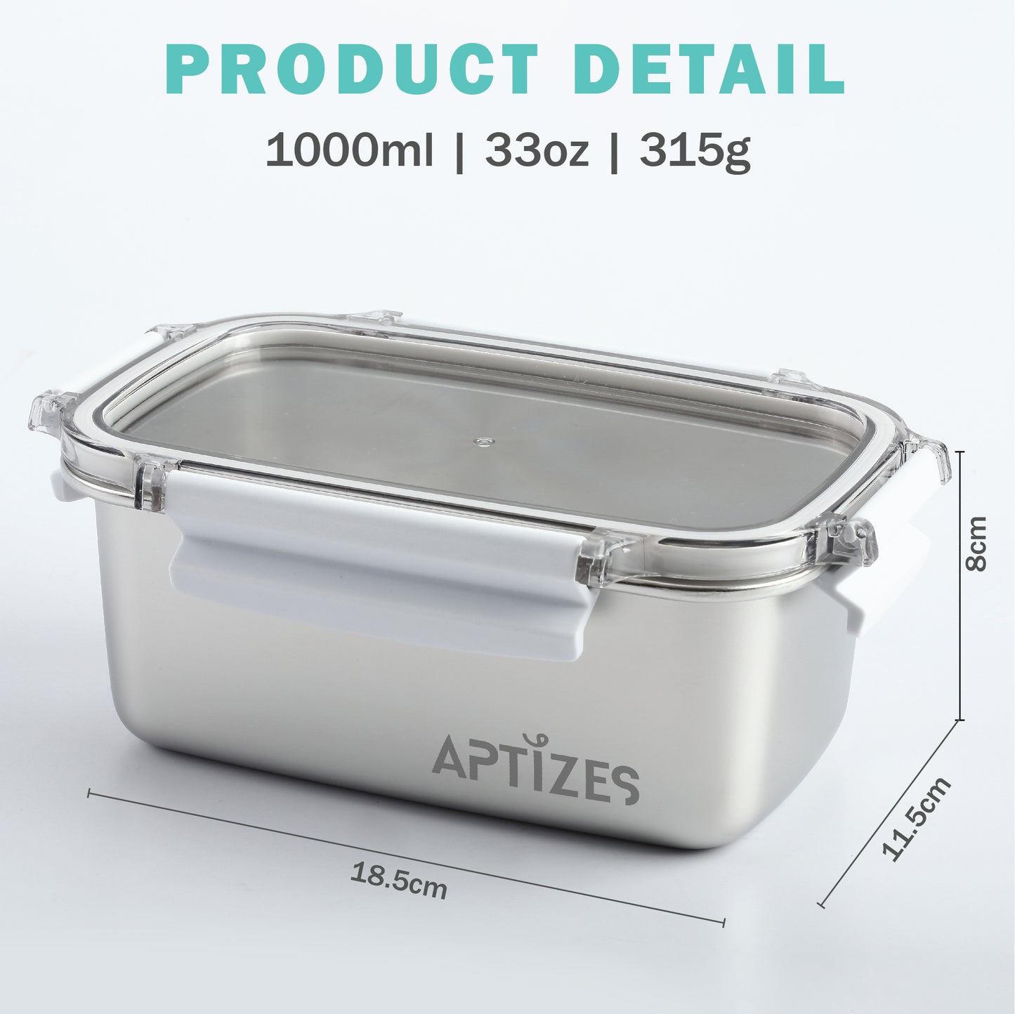 APTIZES 5X Corrosion Resistant Anti-Rust 316L (18/10) Stainless Steel Airtight Food Container