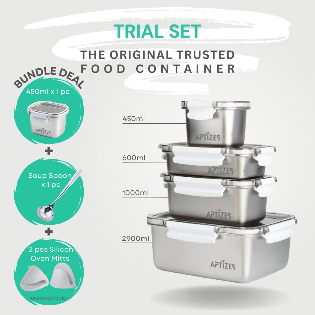 APTIZES 5X Corrosion Resistant Anti-Rust 316L (18/10) Stainless Steel Airtight Food Container